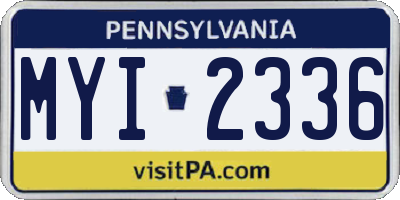 PA license plate MYI2336