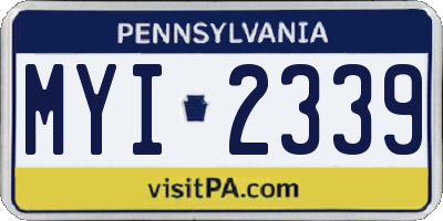 PA license plate MYI2339