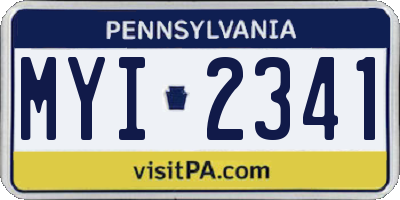 PA license plate MYI2341