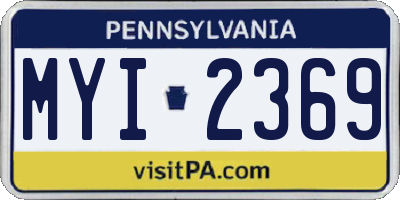 PA license plate MYI2369