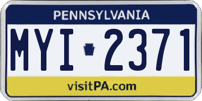 PA license plate MYI2371