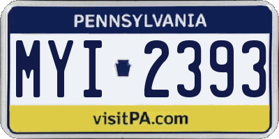 PA license plate MYI2393