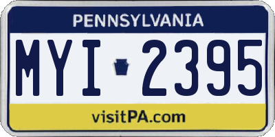 PA license plate MYI2395