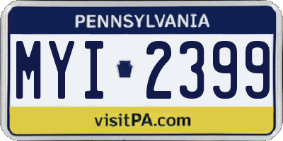 PA license plate MYI2399