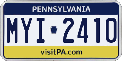 PA license plate MYI2410
