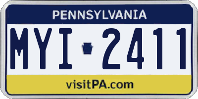 PA license plate MYI2411