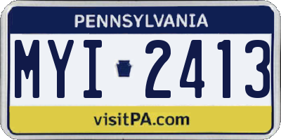 PA license plate MYI2413