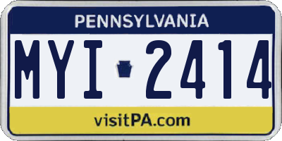 PA license plate MYI2414