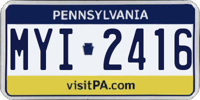 PA license plate MYI2416