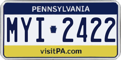 PA license plate MYI2422