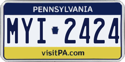PA license plate MYI2424