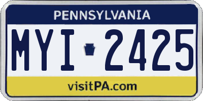 PA license plate MYI2425