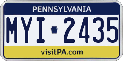 PA license plate MYI2435