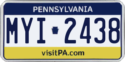 PA license plate MYI2438