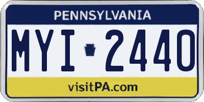 PA license plate MYI2440