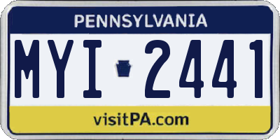 PA license plate MYI2441