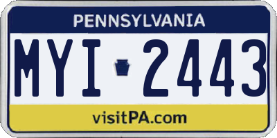 PA license plate MYI2443