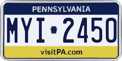 PA license plate MYI2450
