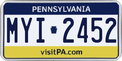 PA license plate MYI2452