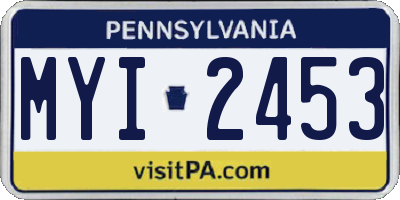 PA license plate MYI2453
