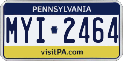 PA license plate MYI2464