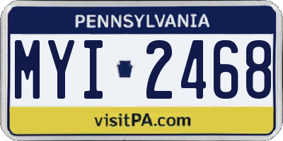 PA license plate MYI2468