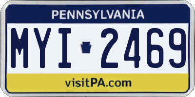 PA license plate MYI2469