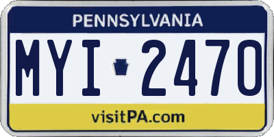 PA license plate MYI2470