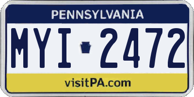 PA license plate MYI2472