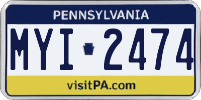 PA license plate MYI2474