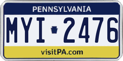 PA license plate MYI2476
