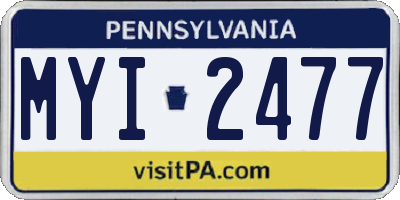 PA license plate MYI2477