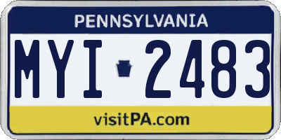 PA license plate MYI2483