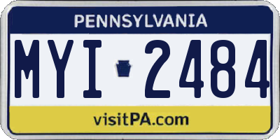 PA license plate MYI2484