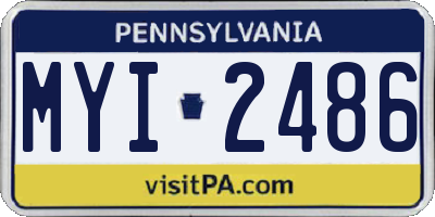 PA license plate MYI2486