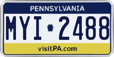 PA license plate MYI2488