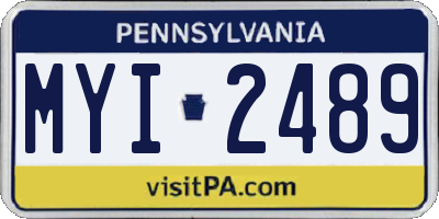 PA license plate MYI2489