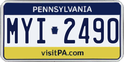 PA license plate MYI2490