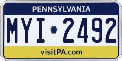 PA license plate MYI2492