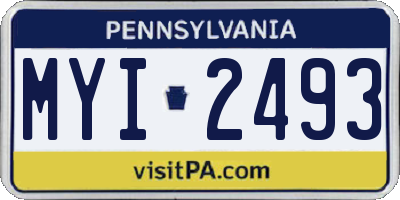 PA license plate MYI2493