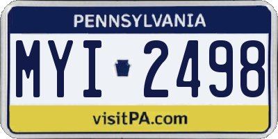 PA license plate MYI2498