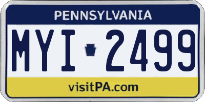 PA license plate MYI2499