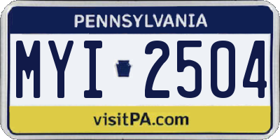 PA license plate MYI2504