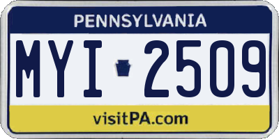 PA license plate MYI2509