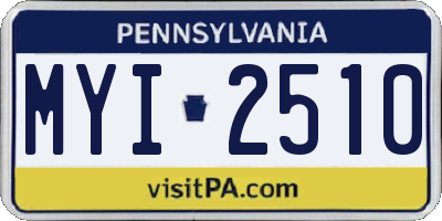 PA license plate MYI2510
