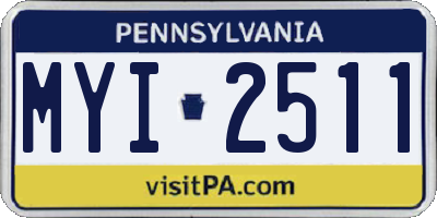 PA license plate MYI2511
