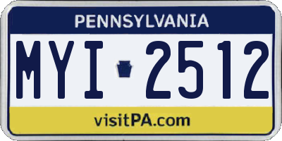 PA license plate MYI2512