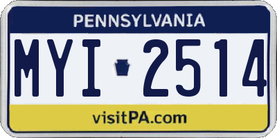 PA license plate MYI2514