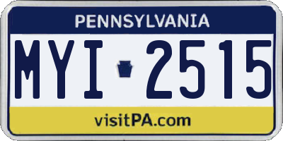PA license plate MYI2515
