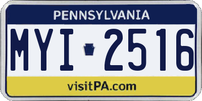 PA license plate MYI2516
